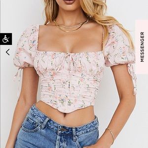 NWT GRACIE PUFF SLEEVE TOP HOUSE OF CB